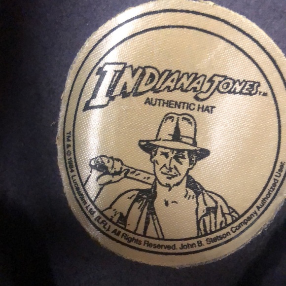 Authentic INDIANA JONES dark gray 100% wool/felt fedora hat. Size Large. - Picture 8 of 12